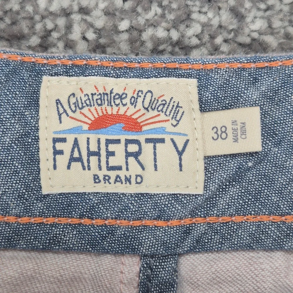Faherty Shorts Mens 38 Linen Cotton Blend Stretch Tradewinds Light Pink